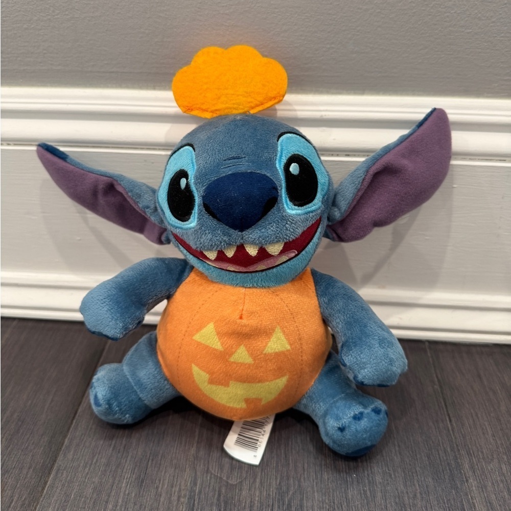 Disney Lilo & Stitch Blue Orange Pumpkin Stitch Plush Halloween Stuffed Animal